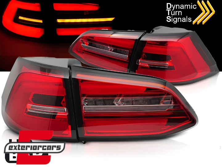 Full LED stražnja svjetla SEQ žmigavci (crvena/kristal) / VW Golf 7.5 Facelift (2017-2020) karavan, LDVWT1