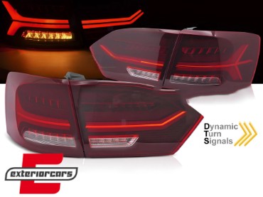Full LED stražnja svjetla SEQ žmigavci (crvena/kristal) / VW Jetta Mk6 VI (2011-2014), LDVWV8