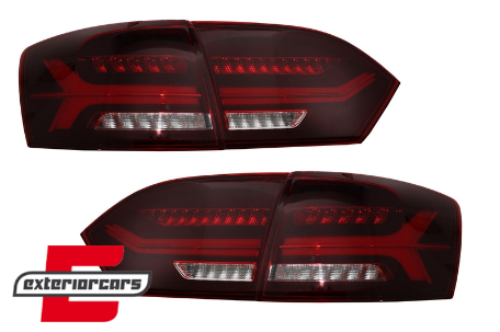 Full LED stražnja svjetla SEQ žmigavci (crvena/kristal) / VW Jetta Mk6 VI (2011-2014), LDVWV8