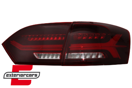Full LED stražnja svjetla SEQ žmigavci (crvena/kristal) / VW Jetta Mk6 VI (2011-2014), LDVWV8