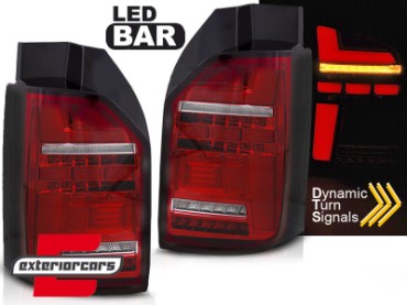 Full LED stražnja svjetla SEQ žmigavci (crvena/kristal) / VW Transporter T6 (2015-2020), LDVWR1
