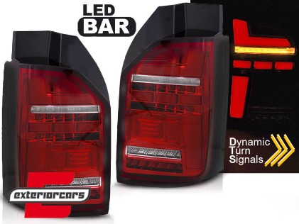 Full LED stražnja svjetla SEQ žmigavci (crvena/kristal) / VW Transporter T6 (2015-2020), LDVWR6