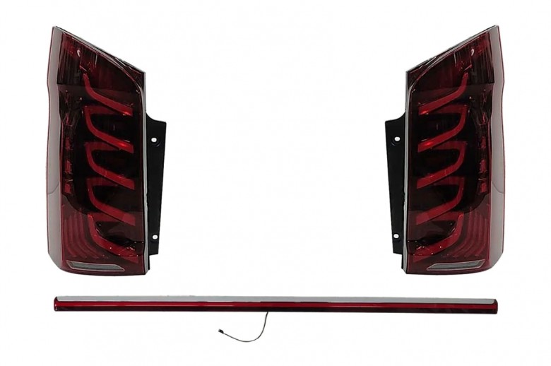 Full LED stražnja svjetla SEQ žmigavci (crvena/smoke) / Mercedes V-klasa W447 (2014-2023), TLMBW447VTL