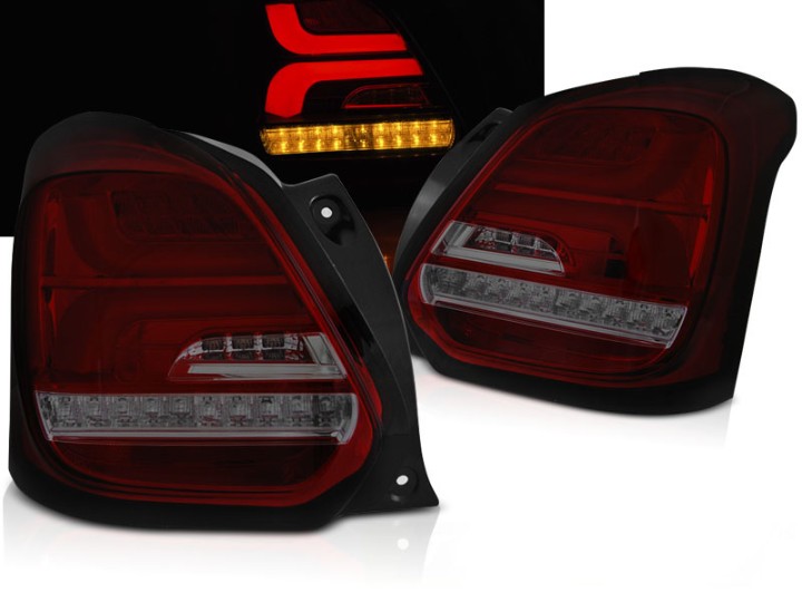 Full LED stražnja svjetla SEQ žmigavci (crvena/smoke) / Suzuki Swift VI (2017-2023), LDSI12