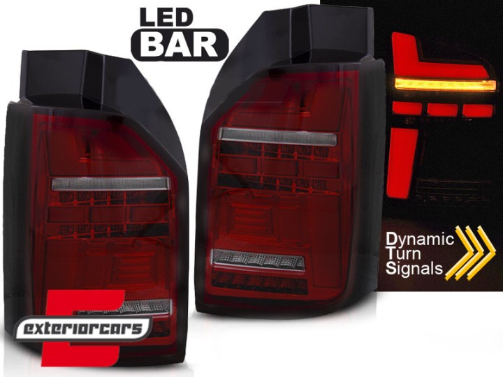 Full LED stražnja svjetla SEQ žmigavci (crvena/smoke) / VW Transporter T6 (2020-), LDVWS2