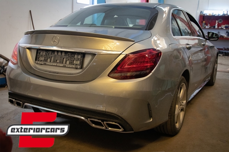 Full LED stražnja svjetla SEQ žmigavci Facelift dizajn (crvena/kristal) / Mercedes C-klasa W205 limuzina (2014-2018), LDMEC9