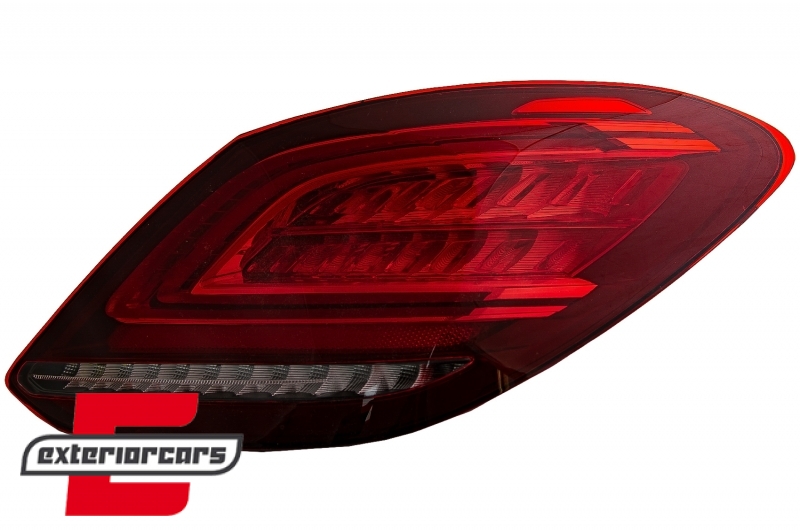 Full LED stražnja svjetla SEQ žmigavci Facelift dizajn (crvena/kristal) / Mercedes C-klasa W205 limuzina (2014-2018), LDMEC9