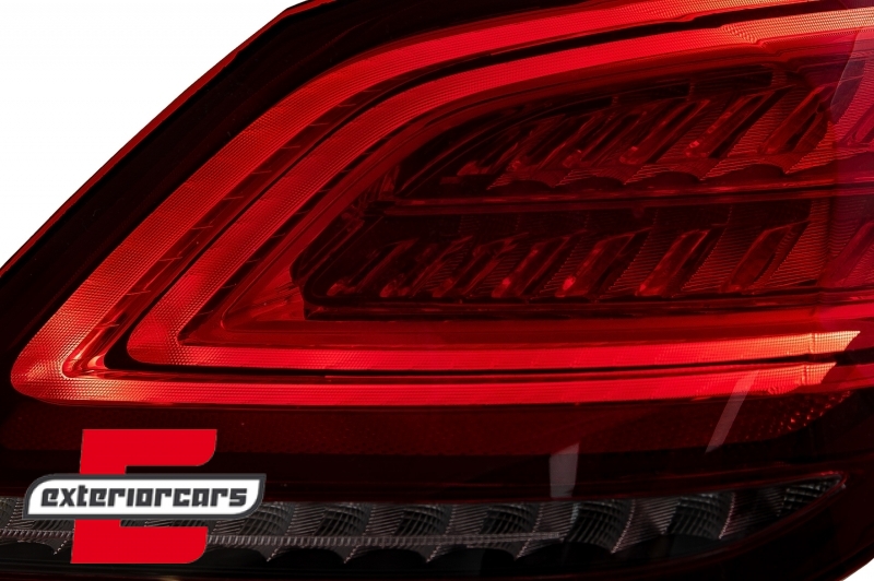 Full LED stražnja svjetla SEQ žmigavci Facelift dizajn (crvena/kristal) / Mercedes C-klasa W205 limuzina (2014-2018), LDMEC9