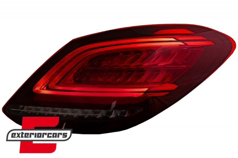 Full LED stražnja svjetla SEQ žmigavci Facelift dizajn (crvena/kristal) / Mercedes C-klasa W205 limuzina (2014-2018), LDMEC9