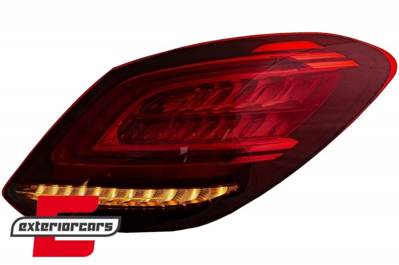 Full LED stražnja svjetla SEQ žmigavci Facelift dizajn (crvena/kristal) / Mercedes C-klasa W205 limuzina (2014-2018), LDMEC9
