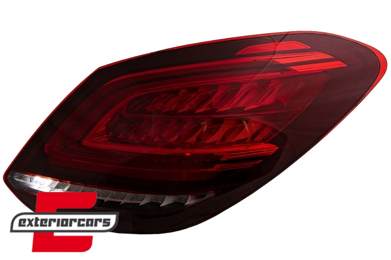 Full LED stražnja svjetla SEQ žmigavci Facelift dizajn (crvena/kristal) / Mercedes C-klasa W205 limuzina (2014-2018), LDMEC9