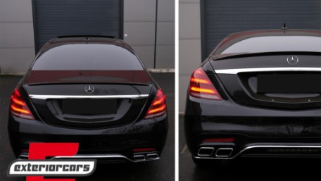 Full LED stražnja svjetla SEQ žmigavci Facelift dizajn (crvena/kristal) / Mercedes S-klasa W222 (2013-2017), TLMBW222F