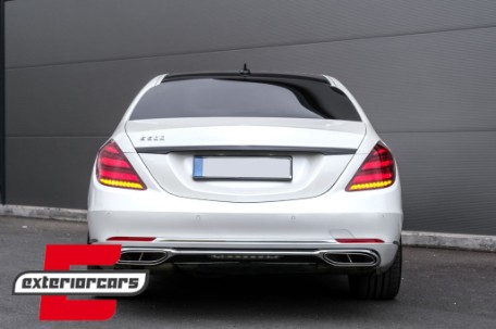 Full LED stražnja svjetla SEQ žmigavci Facelift dizajn (crvena/kristal) / Mercedes S-klasa W222 (2013-2017), TLMBW222F