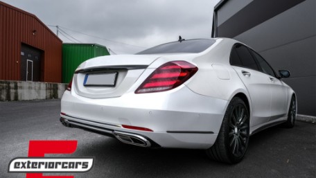 Full LED stražnja svjetla SEQ žmigavci Facelift dizajn (crvena/kristal) / Mercedes S-klasa W222 (2013-2017), TLMBW222F