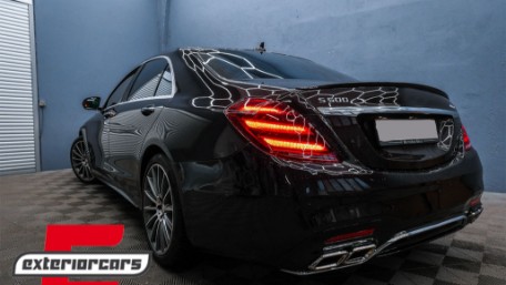 Full LED stražnja svjetla SEQ žmigavci Facelift dizajn (crvena/kristal) / Mercedes S-klasa W222 (2013-2017), TLMBW222F