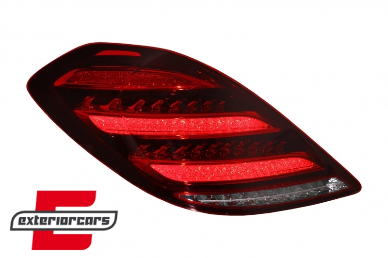 Full LED stražnja svjetla SEQ žmigavci Facelift dizajn (crvena/kristal) / Mercedes S-klasa W222 (2013-2017), TLMBW222F
