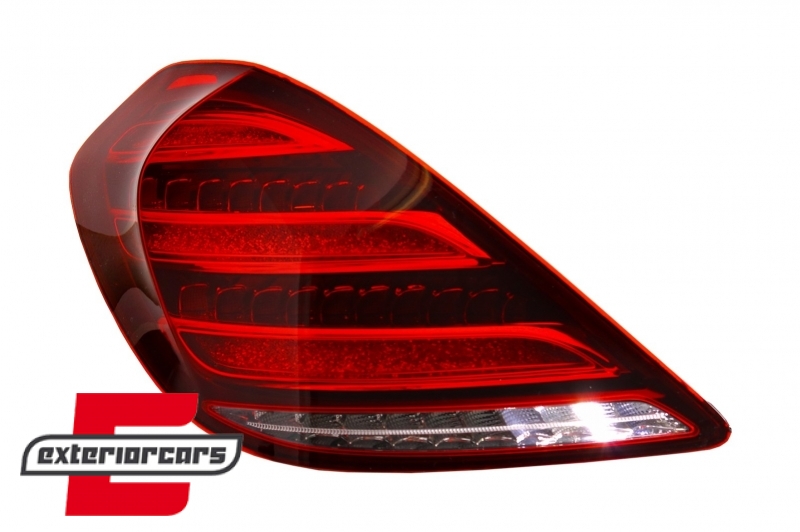 Full LED stražnja svjetla SEQ žmigavci Facelift dizajn (crvena/kristal) / Mercedes S-klasa W222 (2013-2017), TLMBW222F