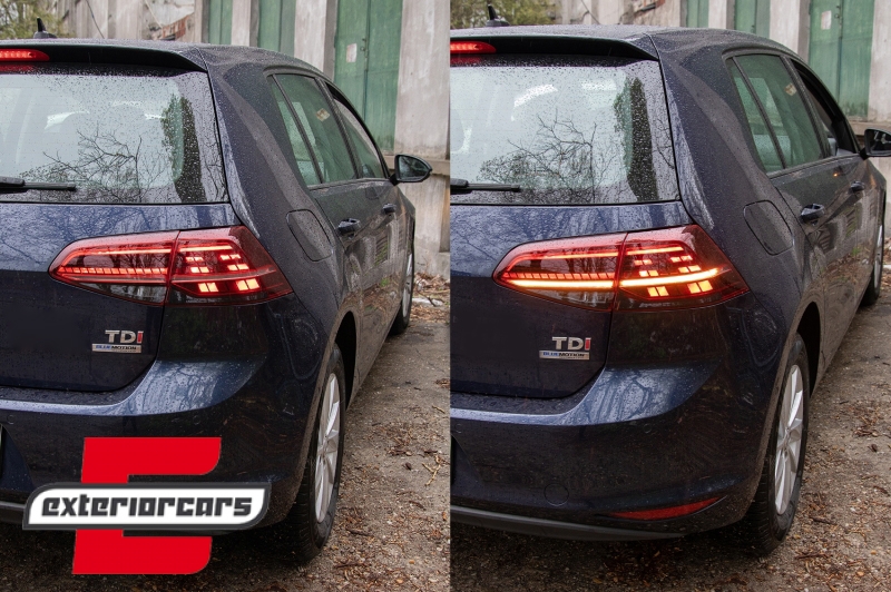 Full LED stražnja svjetla SEQ žmigavci Facelift G7.5 look (crvena) / VW Golf 7 & 7.5 VII (2012-2019), LDVWV0