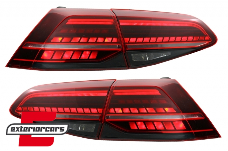 Full LED stražnja svjetla SEQ žmigavci Facelift G7.5 look (crvena) / VW Golf 7 & 7.5 VII (2012-2019), LDVWV0