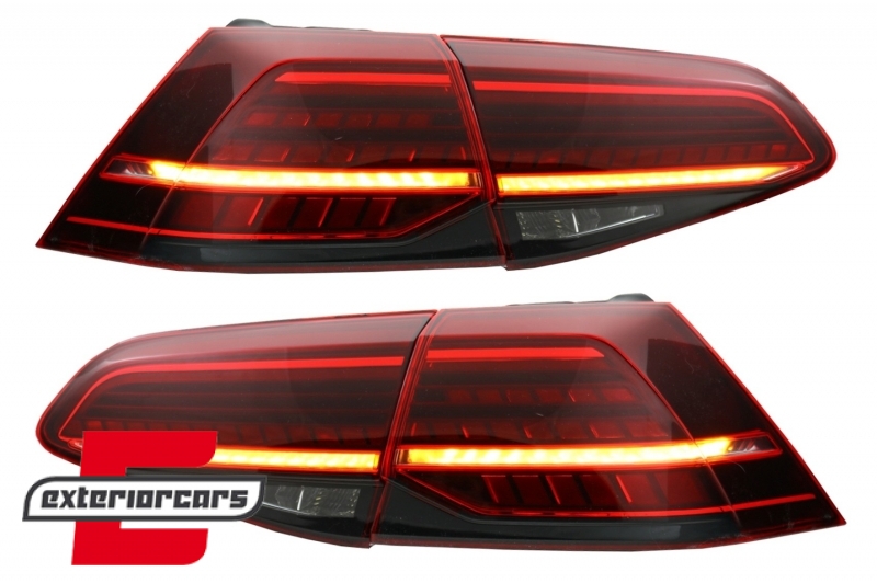 Full LED stražnja svjetla SEQ žmigavci Facelift G7.5 look (crvena) / VW Golf 7 & 7.5 VII (2012-2019), LDVWV0
