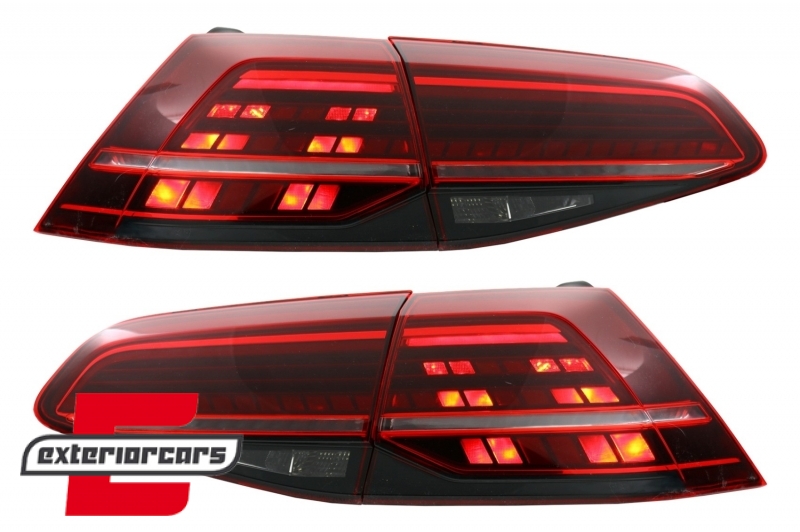 Full LED stražnja svjetla SEQ žmigavci Facelift G7.5 look (crvena) / VW Golf 7 & 7.5 VII (2012-2019), LDVWV0