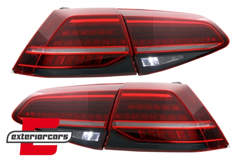Full LED stražnja svjetla SEQ žmigavci Facelift G7.5 look (crvena) / VW Golf 7 & 7.5 VII (2012-2019), LDVWV0
