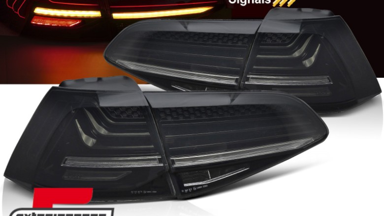 Full LED stražnja svjetla SEQ žmigavci LASER look (smoke) / VW Golf 7 & 7.5 VII (2012-2019), LDVWW7