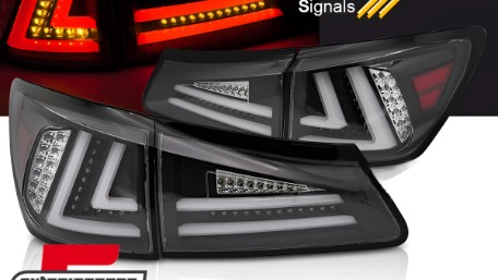 Full LED stražnja svjetla SEQ žmigavci LedBar dizajn (crna) / Lexus IS XE20 (2006-2012), LDLE10