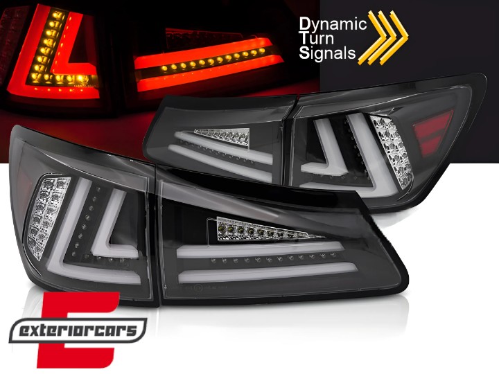 Full LED stražnja svjetla SEQ žmigavci LedBar dizajn (crna) / Lexus IS XE20 (2006-2012), LDLE10