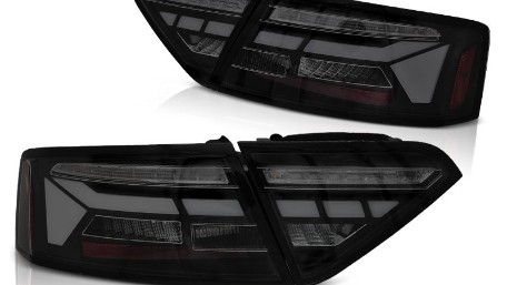 Full LED stražnja svjetla SEQ žmigavci LedBar dizajn (crna/smoke) / Audi A5 8T Facelift (2012-2016), LDAUK6