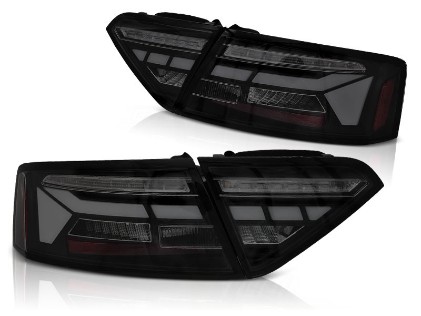 Full LED stražnja svjetla SEQ žmigavci LedBar dizajn (crna/smoke) / Audi A5 8T Facelift (2012-2016), LDAUK6