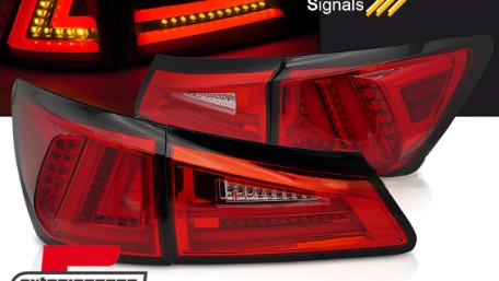 Full LED stražnja svjetla SEQ žmigavci LedBar dizajn (crvena/kristal) / Lexus IS XE20 (2006-2012), LDLE11