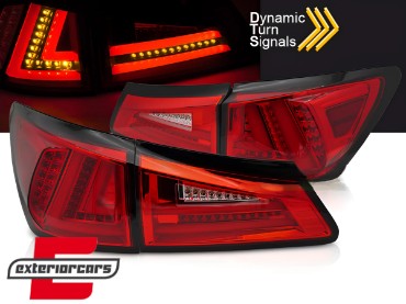 Full LED stražnja svjetla SEQ žmigavci LedBar dizajn (crvena/kristal) / Lexus IS XE20 (2006-2012), LDLE11
