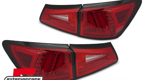 Full LED stražnja svjetla SEQ žmigavci LedBar dizajn (crvena/kristal) / Lexus IS XE20 (2006-2012), LDLE11