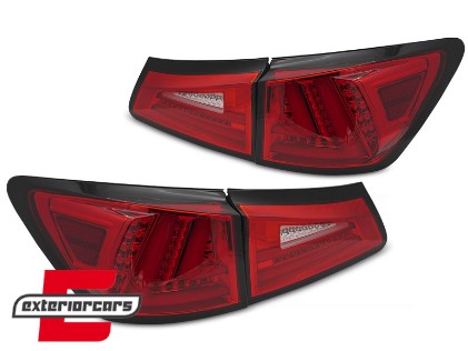 Full LED stražnja svjetla SEQ žmigavci LedBar dizajn (crvena/kristal) / Lexus IS XE20 (2006-2012), LDLE11