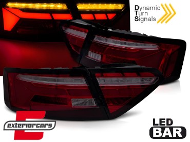 Full LED stražnja svjetla SEQ žmigavci LedBar dizajn (crvena/smoke) / Audi A5 8T Facelift (2012-2016), LDAUJ4