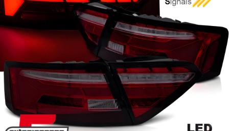 Full LED stražnja svjetla SEQ žmigavci LedBar dizajn (crvena/smoke) / Audi A5 8T Facelift (2012-2016), LDAUJ8