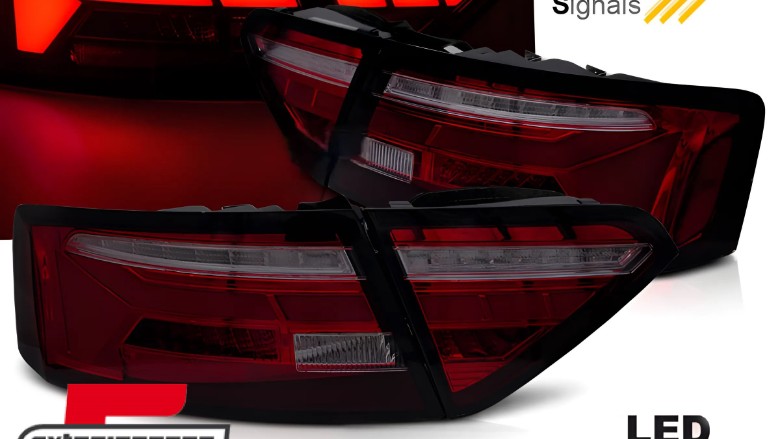 Full LED stražnja svjetla SEQ žmigavci LedBar dizajn (crvena/smoke) / Audi A5 8T Facelift (2012-2016), LDAUJ8