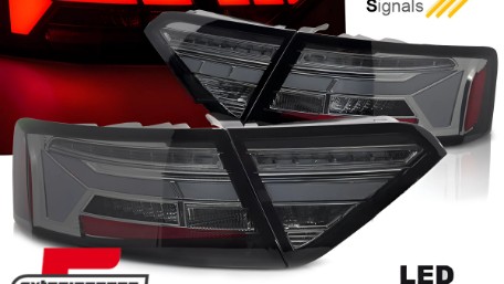 Full LED stražnja svjetla SEQ žmigavci LedBar dizajn (smoke) / Audi A5 8T Facelift (2012-2016), LDAUJ7
