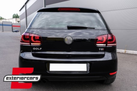 Full LED stražnja svjetla SEQ žmigavci R20 dizajn (crvena/kristal) / VW Golf 6 VI (2008-2013), LDVWU7