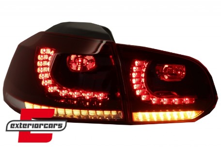 Full LED stražnja svjetla SEQ žmigavci R20 dizajn (crvena/kristal) / VW Golf 6 VI (2008-2013), LDVWU7