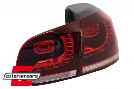 Full LED stražnja svjetla SEQ žmigavci R20 dizajn (crvena/kristal) / VW Golf 6 VI (2008-2013), LDVWU7