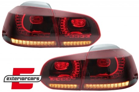 Full LED stražnja svjetla SEQ žmigavci R20 dizajn (crvena/smoke) / VW Golf 6 VI (2008-2013), LDVWU5