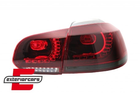 Full LED stražnja svjetla SEQ žmigavci R20 dizajn (crvena/smoke) / VW Golf 6 VI (2008-2013), LDVWU5