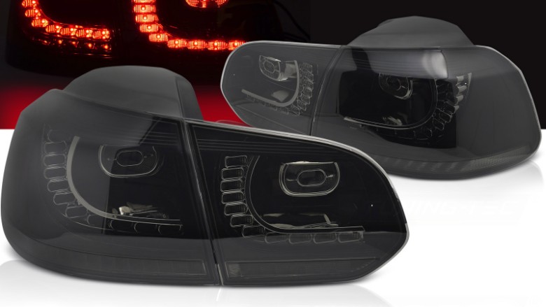 Full LED stražnja svjetla SEQ žmigavci R20 dizajn (smoke) / VW Golf 6 VI (2008-2013), LDVWU6