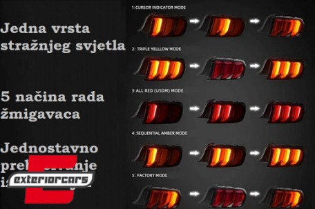 Full LED stražnja svjetla SEQ žmigavci (smoke) / Ford Mustang VI S550 (2015-2022), LDFO90