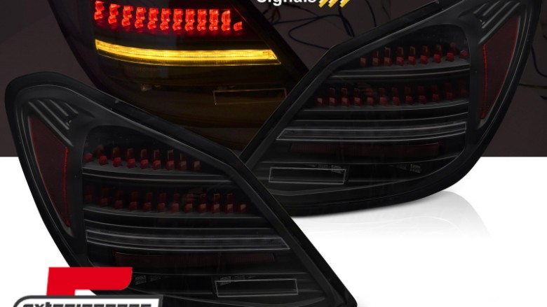 Full LED stražnja svjetla SEQ žmigavci (smoke/crvena) / Mercedes C klasa W205 limuzina (2014-2021), LDMEH2