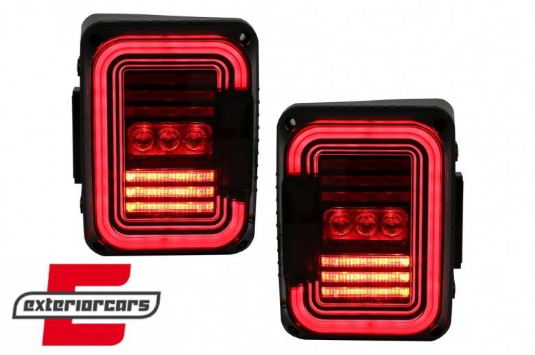 Full LED stražnja svjetla (smoke) / JEEP Wrangler JK (2007-2017), TLJEWJKLED