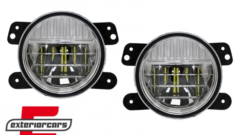 Full LED svjetla za maglu (maglenke) 4 inča / Jeep Wrangler JK TJ JL (1996-), FLJEWRSMFL