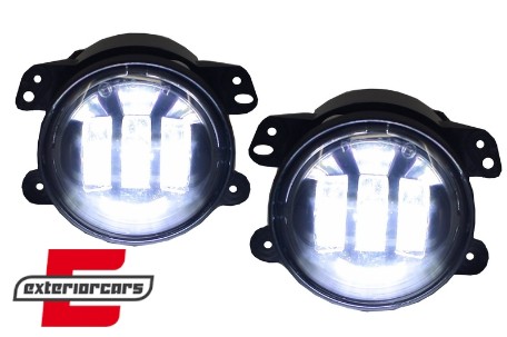 Full LED svjetla za maglu (maglenke) (4 inch) / JEEP Wrangler JK TJ LJ (2007-2017), FLJEWR4C